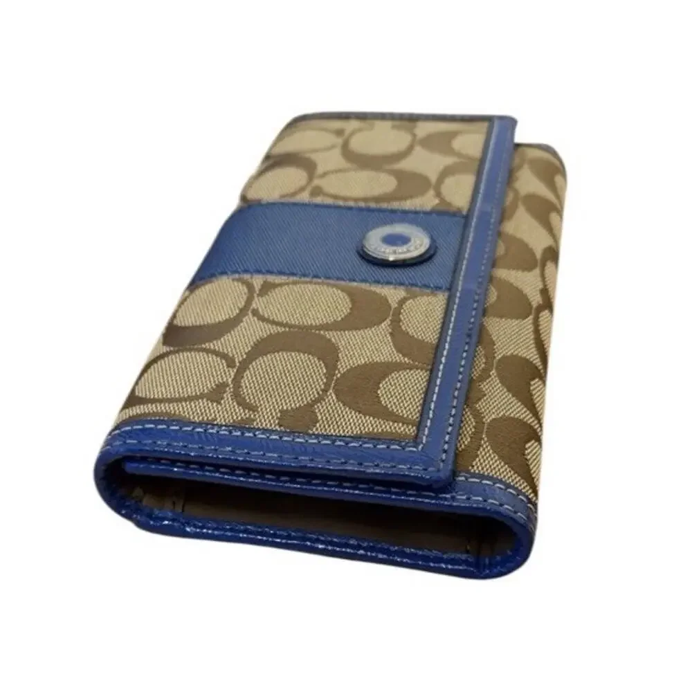 NWT Coach Y2K Signature Stripe Hobo Bag Wallet SET Khaki & Blue Jacquard 3254-1